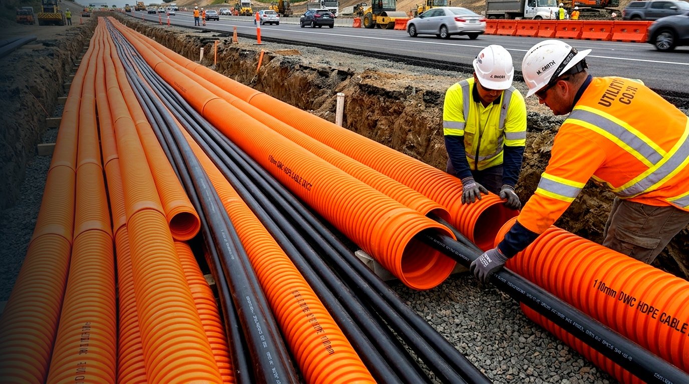 SHRIJI DWC double wall corrugated cable and electrical protection conduits